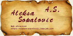 Aleksa Šopalović vizit kartica